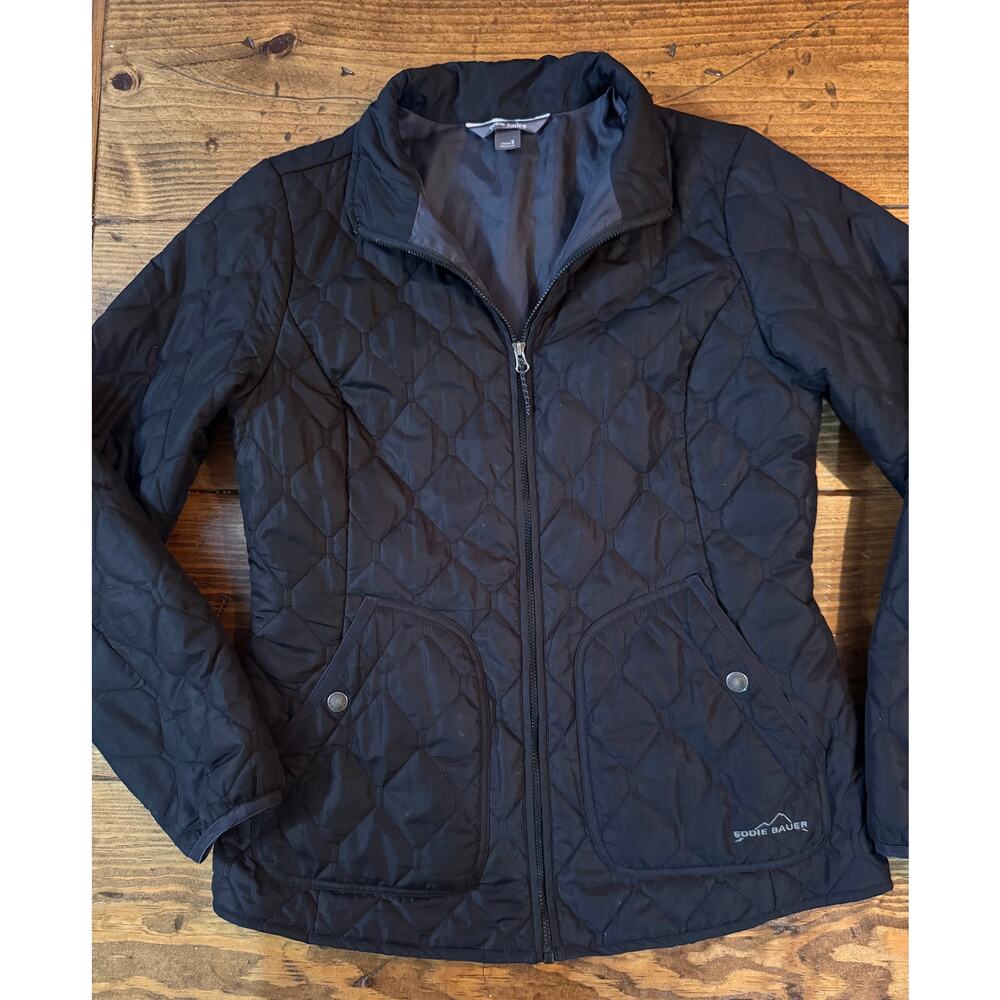 Eddie Bauer Women's Size S Black Year-Round Quilted Field Jacket Coat